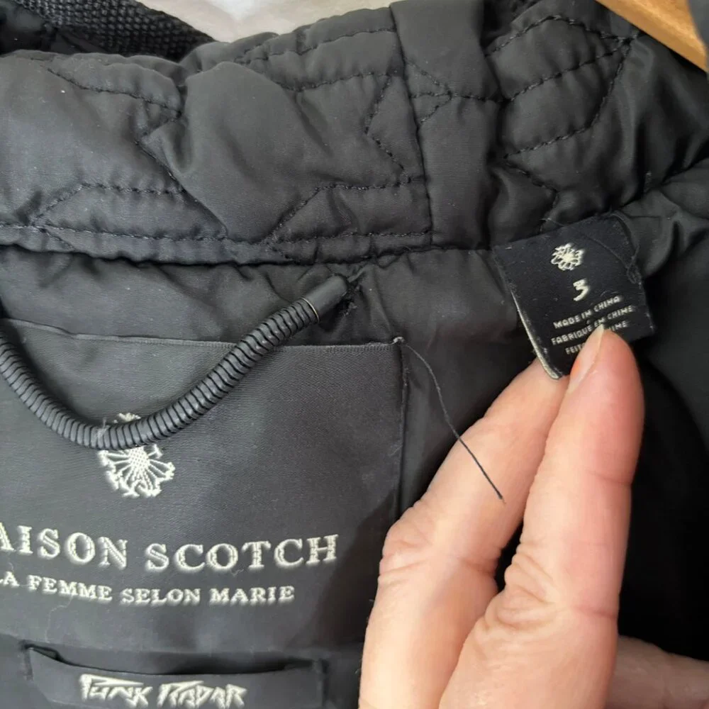 Scotch & Soda Maison Scotch Punk Radar Women's Leopard Print Down Puffer Coat L - Picture 14 of 16